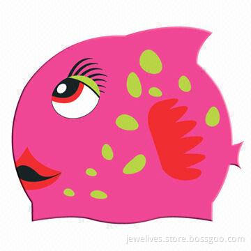Lovely Fish Silicone Swim Cap for Adults and Children
